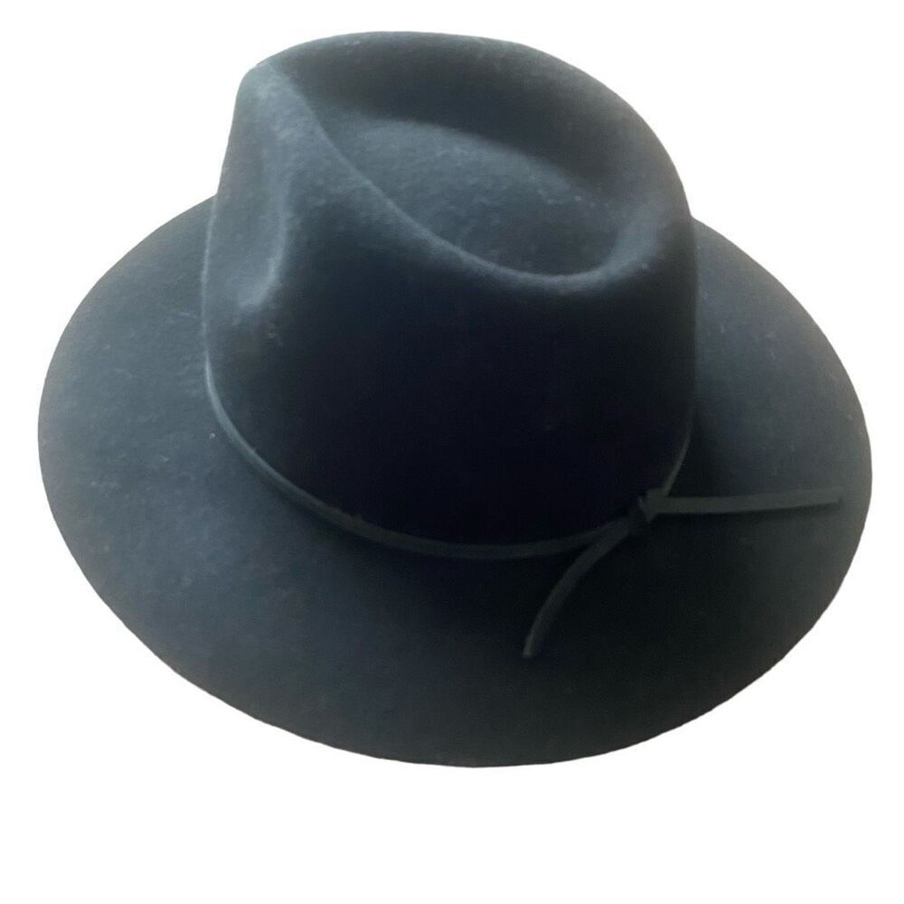 BRIXTON FELT FEDORA HAT SIZE S--7IN (56CM) BOHO Unisex Black With Tie Accent